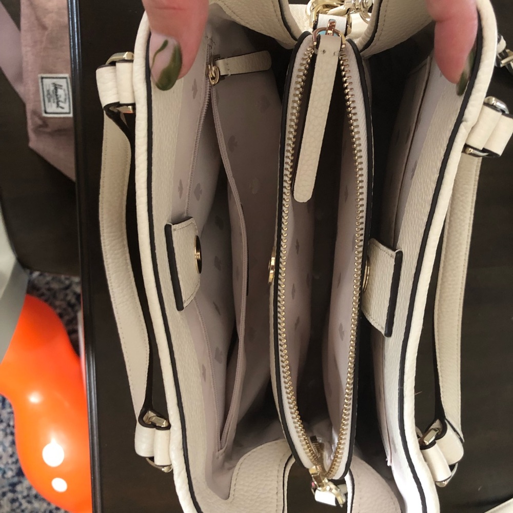 kate spade White and Tan Woven Straw Satchel - Picture 5 of 5